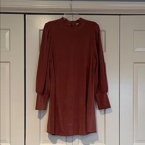 Love riche dusty rose corduroy mock neck dress.  Size Large
